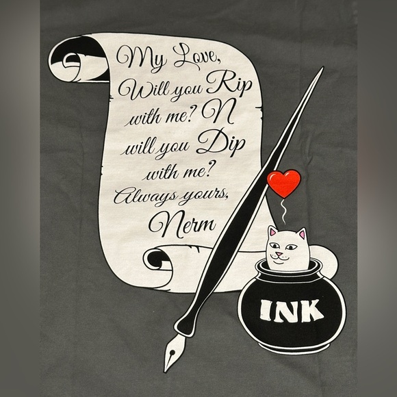 RIPNDIP Gray Cat Graphic T-Shirt New Size M - Picture 5 of 5